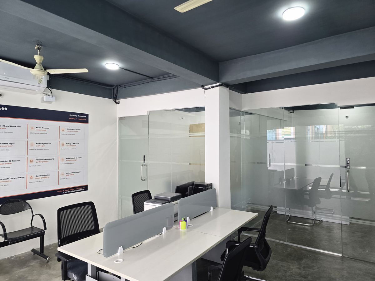 Sevantay office interior in J. P. Nagar with meeting cabins and seating for visitors